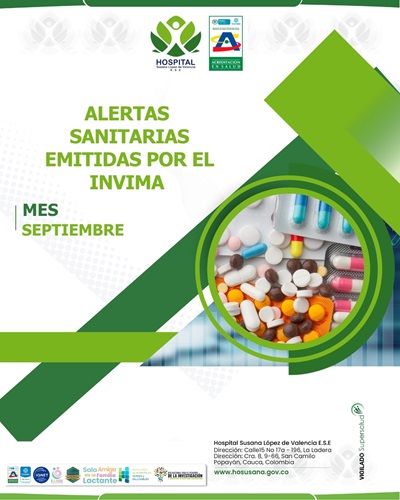 Alertas sanitarias emitidas por el INVIMA durante septiembre de 2026